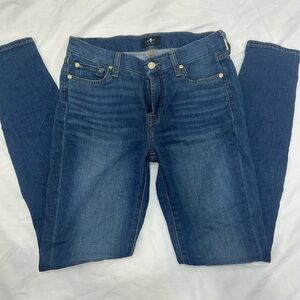 7 For All Mankind Women's Jeans Size 27 medium wash women’s skinny mid  rise